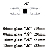 Профиль магнитный для раздвижных дверей, на стекло 8 мм, 2.2 метра